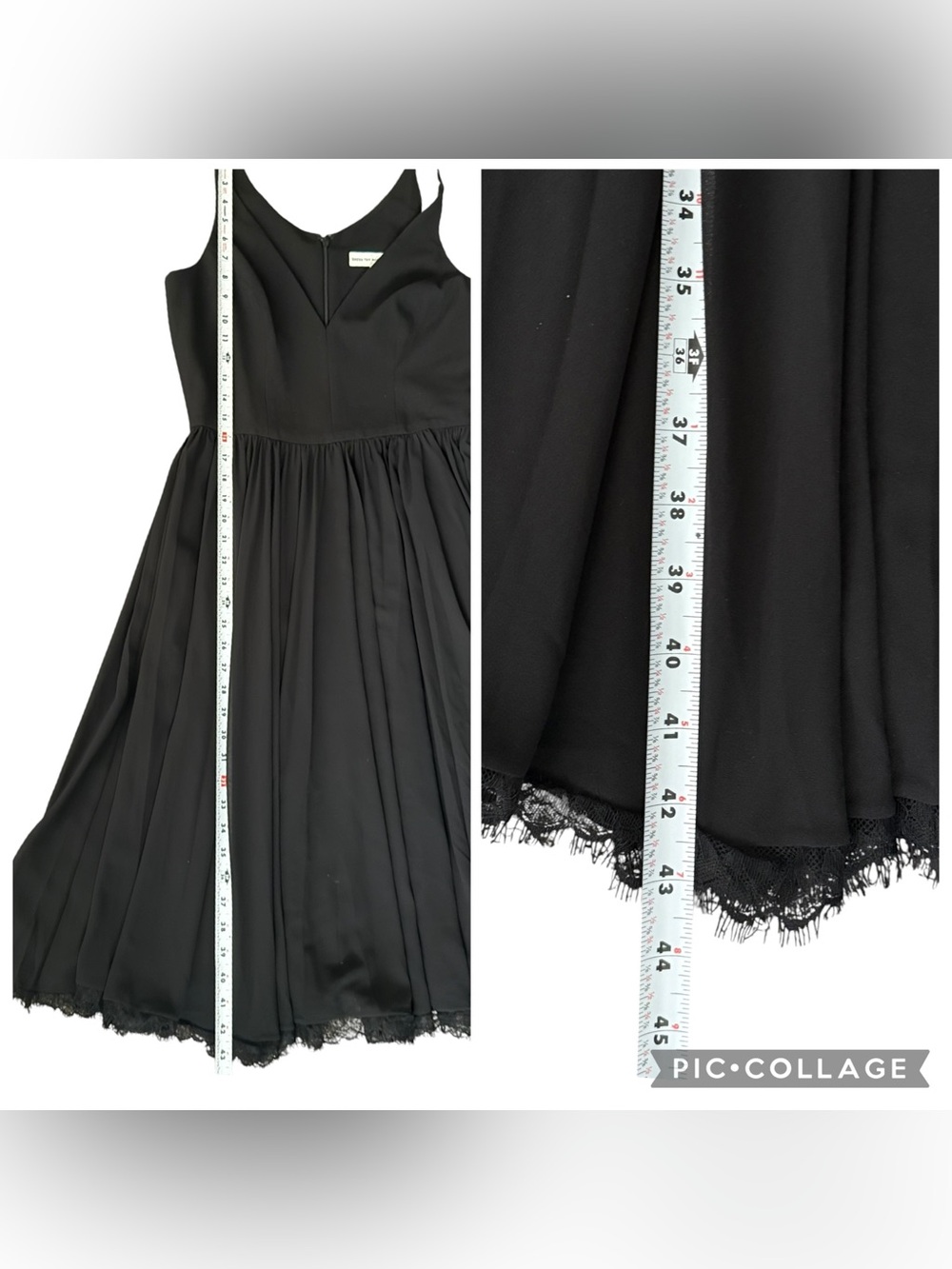 Dress the Population Alicia Dress Lace Black Plunge Cocktail Party Midi Medium - Picture 11 of 15